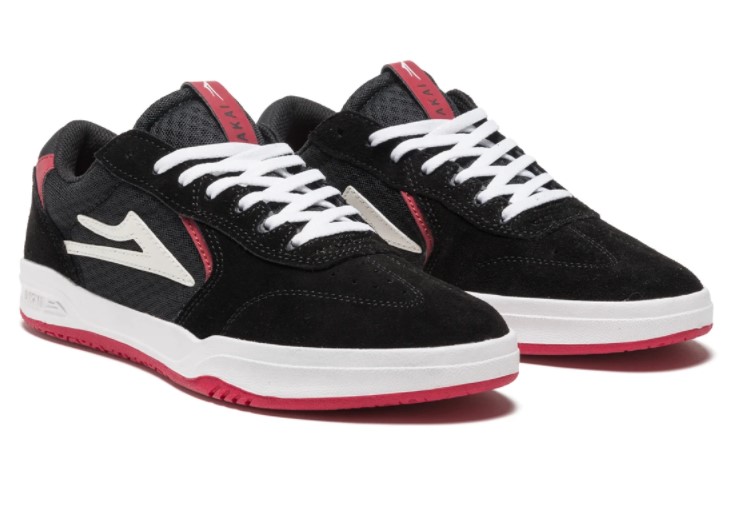 ATLANTIC BLACK/RED SUEDE