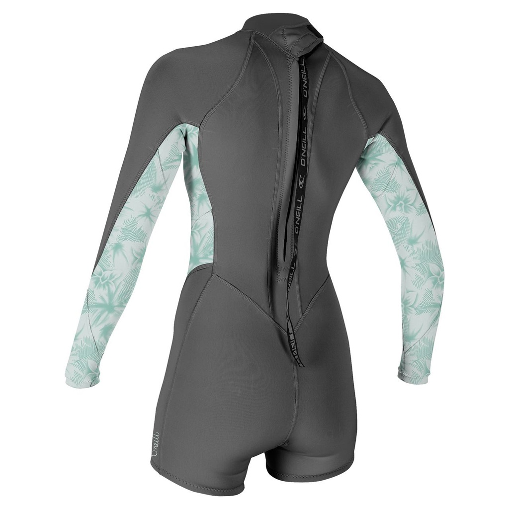 WOMEN BAHIA 2/1 FRONT ZIP LONG SLEEVE BLACK/TWIGGY/TEAROSE