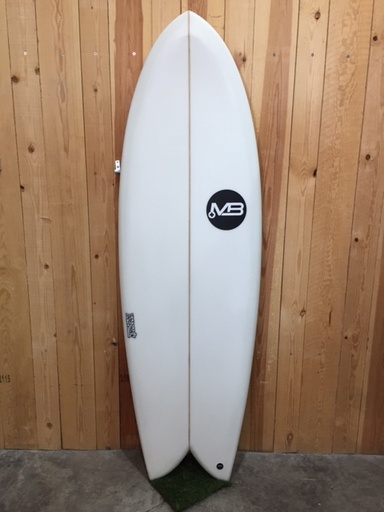 [SECRETR0510] RETRO FISH TWINFIN EPOXY CLEAR 5'10&quot;