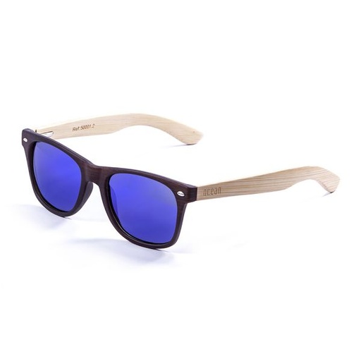 [50001.2] BEACH WOOD BROWN DARK BLUE LENS